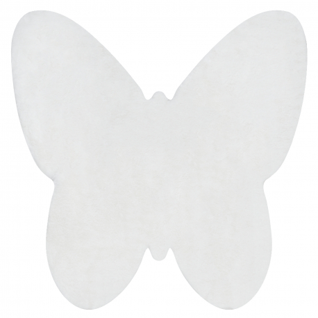 Koberec prateľný SHAPE 3150 Motýľ Shaggy - slonovinová kosť plyšový protišmykový 