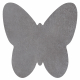 Tapis SHAPE 3150 Shaggy Papillon - gris en peluche, antidérapant, lavable