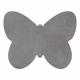 Tapis SHAPE 3150 Shaggy Papillon - gris en peluche, antidérapant, lavable