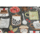 ANDRE 1297 umývací koberec Hrnček, káva, kuchynský, protišmykový - hnedý