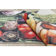 ANDRE 1711 mosható szőnyeg Gyümölcsök és zöldségek, konyhába csúszásgátló - zöld
