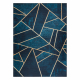 Alfombra lavable ANDRE 1173 mosaico, geométrico antideslizante - turquesa / oro