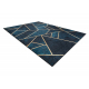 ANDRE 1173 mosható szőnyeg mozaik, geometriai csúszásgátló - türkiz / arany