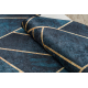 ANDRE 1173 tapijt wasbaar mozaïek, geometrisch antislip - turkoois / goud