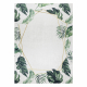 ANDRE 1168 mosható szőnyeg Levelek, geometriai csúszásgátló - fehér / zöld