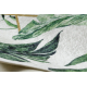 ANDRE 1168 Waschteppich Monstera-Blätter, geometrisch Anti-Rutsch - weiß / grün