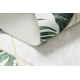 ANDRE 1168 washing carpet Monstera leaves, geometric anti-slip - white / green