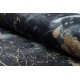 ANDRE 1336 mosható szőnyeg Levelek csúszásgátló - fekete / türkiz