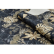 ANDRE 1311 mosható szőnyeg Levelek csúszásgátló - fekete / arany