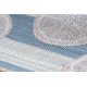 Styginių kilimas SIZAL SION greipfrūts 00002 plokščias audimas ecru / rozā / zils