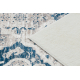 Alfombra lavable ANDRE 1819C Rosetón, vintage antideslizante - beige / azul