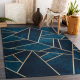 ANDRE 1173 washing carpet mosaic, geometric anti-slip - turquoise / gold