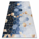 Tapis lavable ANDRE 1216 Cube, géométrique antidérapant - bleu