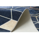 ANDRE 1216 washing carpet Cube, geometric anti-slip - blue