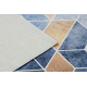 ANDRE 1216 umývací koberec Kocka, geometrický protišmykový - modrý
