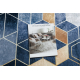 Alfombra lavable ANDRE 1216 Cubo, geométrico antideslizante - azul