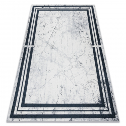 ANDRE mycí kobereček 1023 vzor rámu mramor protiskluz - černo-bílý