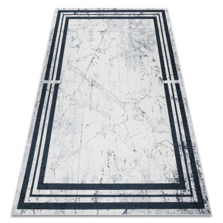 ANDRE 1023 vaske Teppe Ramme marmor antiskli - svart / hvit 