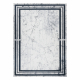 ANDRE 1023 Tapete Quadro mármore antiderrapante - preto / branco