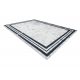 ANDRE 1023 umývací koberec vzor rámu, mramor protišmykový - čierna -biela