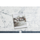 Tapis lavable ANDRE 1023 Cadre marbre antidérapant - noir et blanc