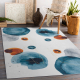 ANDRE 1112 umývací koberec Abstrakcie protišmykový - biely / modrý