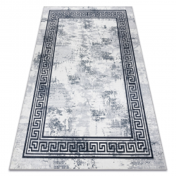ANDRE 1189 washing carpet Marble, greek anti-slip - black / white