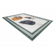 ANDRE 1088 mosható szőnyeg Absztrakció Keret csúszásgátló - fehér / zöld