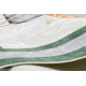 ANDRE 1088 tapijt wasbaar Abstractie kader antislip - wit / groente