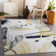 ANDRE 1220 tapijt wasbaar Abstractie antislip - wit / geel