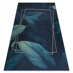 ANDRE 1170 pranje tepiha Lišće, geometrijski protuklizna - plava