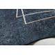 ANDRE 1170 washing carpet Leaves, geometric anti-slip - blue
