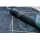 Dywan do prania ANDRE 1170 Liście, geometryczny antypoślizgowy - niebieski