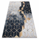 ANDRE mycí kobereček 1171 Krychle, geometrický protiskluz - černý / zlato