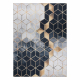 ANDRE 1171 mosható szőnyeg Kocka, geometriai csúszásgátló - fekete / arany