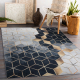 ANDRE 1171 washing carpet Cube, geometric anti-slip - black / gold