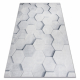 ANDRE 1180 mosható szőnyeg Méhsejt, hatszögletű 3D csúszásgátló - szürke
