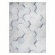 Tapis lavable ANDRE 1180 Nid d'abeille, hexagone 3D antidérapant - gris