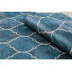 ANDRE 1181 washing carpet Moroccan trellis anti-slip - blue