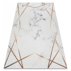 ANDRE 1220 washing carpet Marble, geometric anti-slip - white