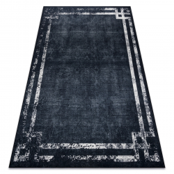 ANDRE mycí kobereček 1486 vzor rámu vintage protiskluz - černo-bílý