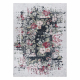 ANDRE 1816D umývací koberec kvety vintage protišmykový - biely / červený