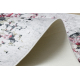 Tapis lavable ANDRE 1816D fleurs vintage antidérapant - blanc / rouge