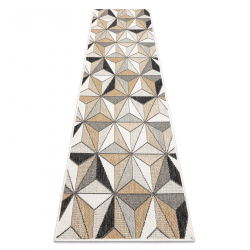 Teppich, Läufer SISAL COOPER Mosaik, Dreiecke 22222 ecru / schwarz