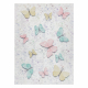 Alfombra lavable BAMBINO 1610 mariposas para niños antideslizante - crema