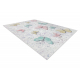 Tappeto lavabile BAMBINO 1610 Farfalle per bambini antiscivolo - crema