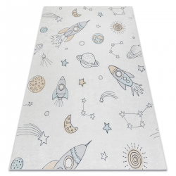 BAMBINO 1278 mycí kobereček Vesmírná raketa pro děti protiskluz - krém