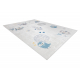 BAMBINO 1161 umývací koberec Sovy pre deti protišmykový - sivá