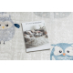 BAMBINO 1161 washing carpet Owls for children anti-slip - grey