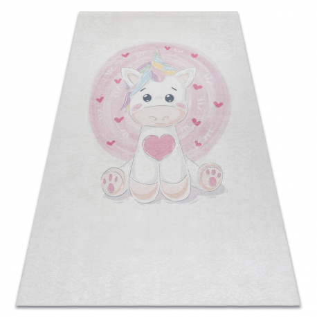 BAMBINO 1128 umývací koberec Jednorožec pre deti protišmykový - krém